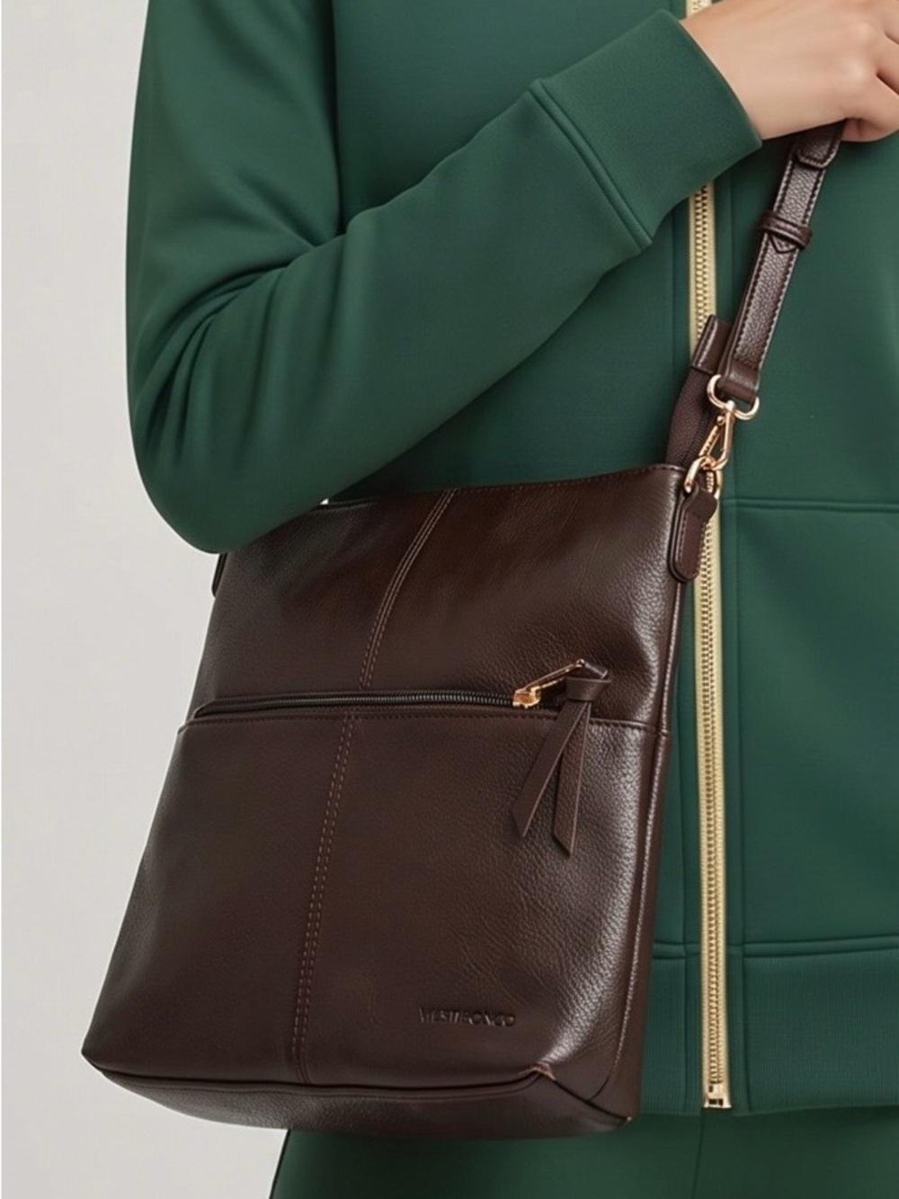 Westbronco Classic Black Vegan Leather Crossbody Bag Purse